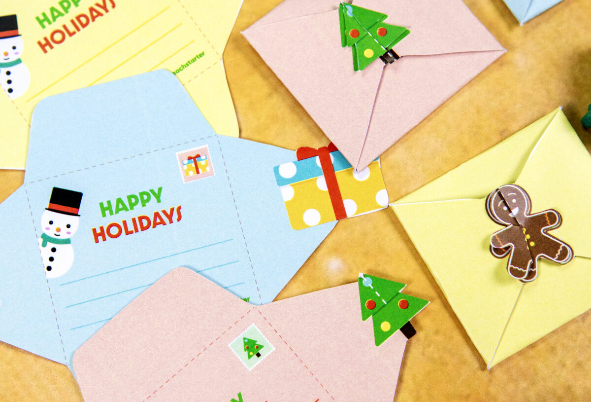 happy holidays envelope template