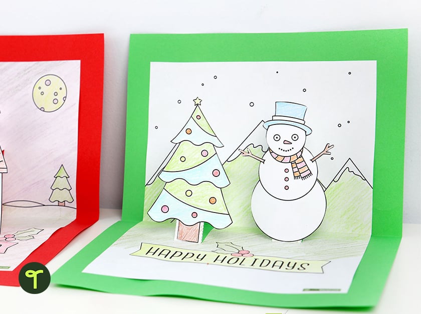 pop up christmas cards printable template for kids