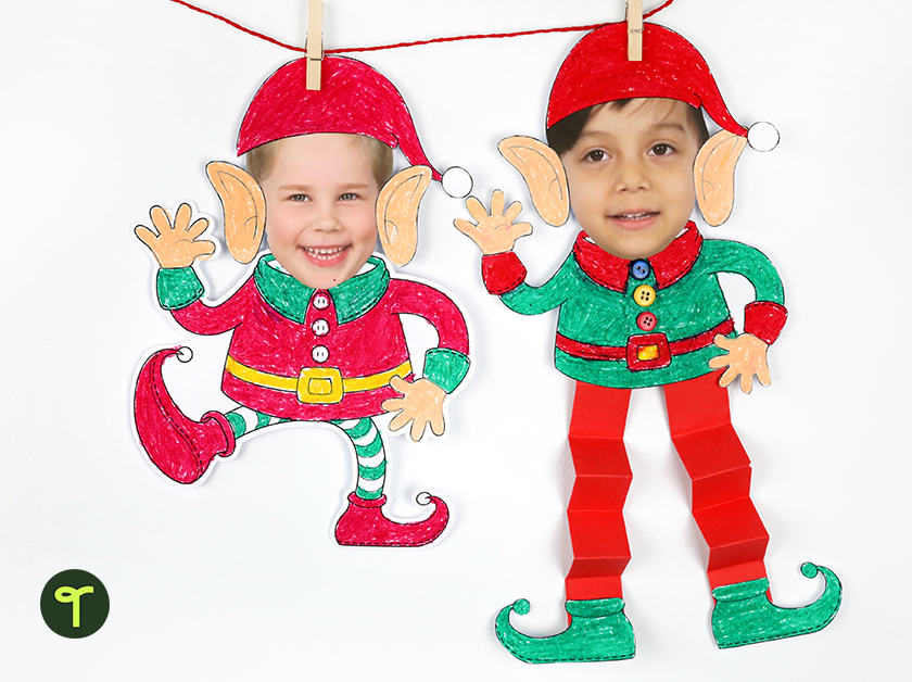 printable elf yourself craft activity for kids