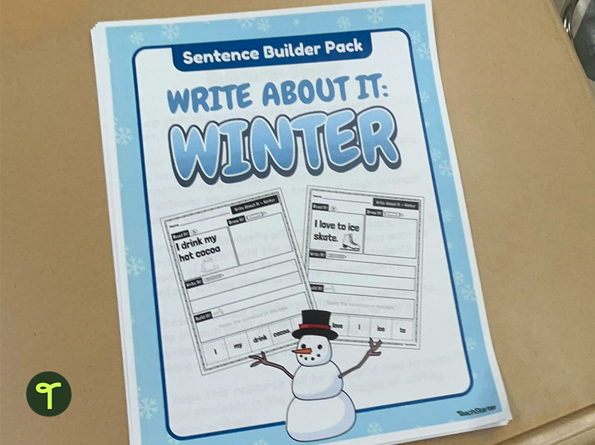 winter writing activity for kids