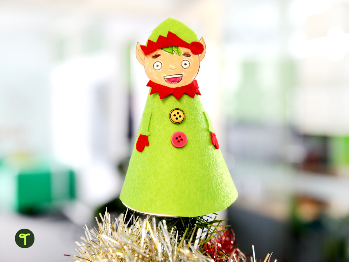 Teach Starter Elf Tree Topper Template