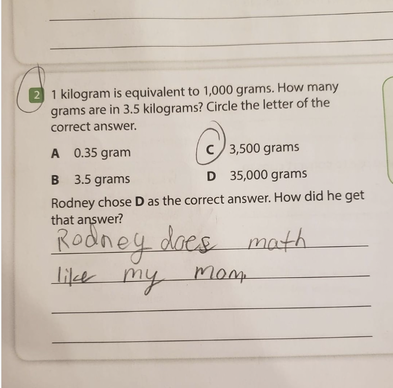 funny kid test answer