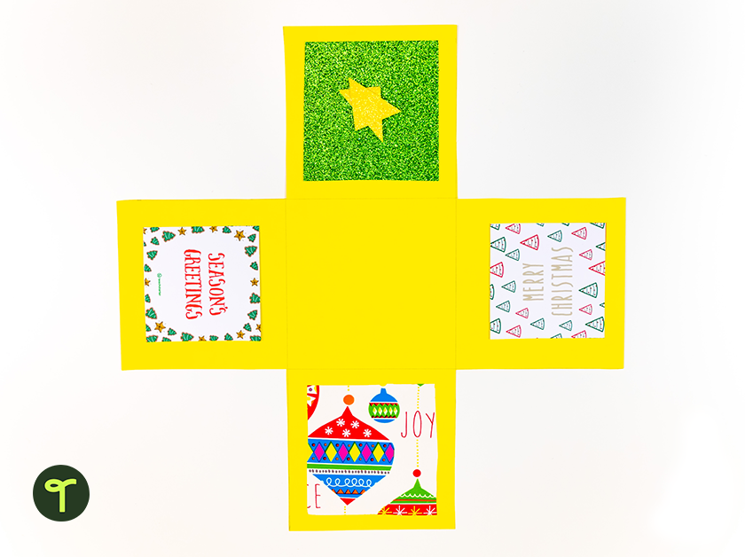 Yellow Christmas Gift Box Craft First Layer - Teach Starter