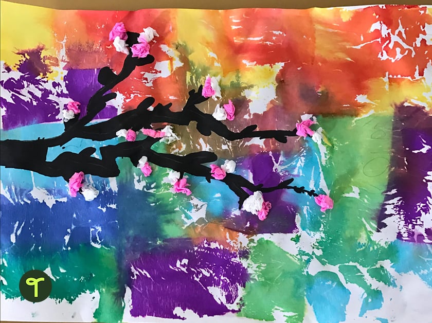 cherry blossoms art activity for kids