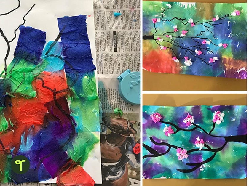 crepe paper art project for kids