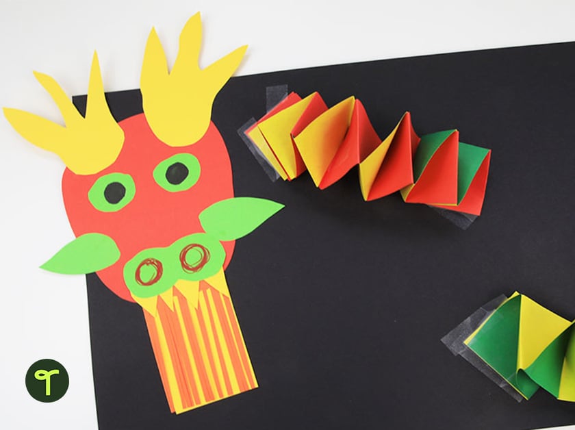 lunar new year dragon art activity for kids