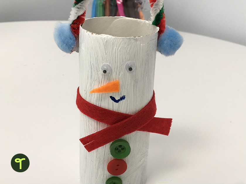 toilet paper roll snowman craft for kids