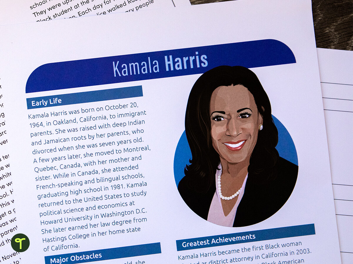 Kamala Harris Biography Activity
