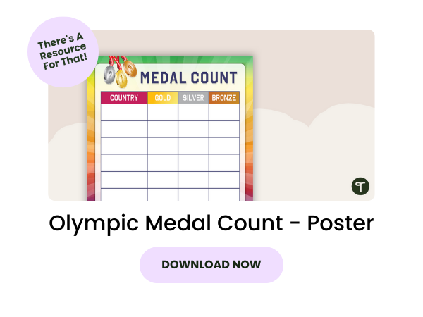 Olympic Medal Count Poster with pink 