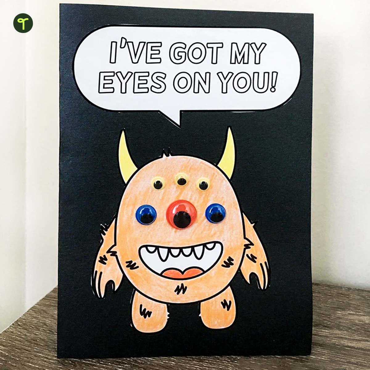 Valentine's Day monster card for kids