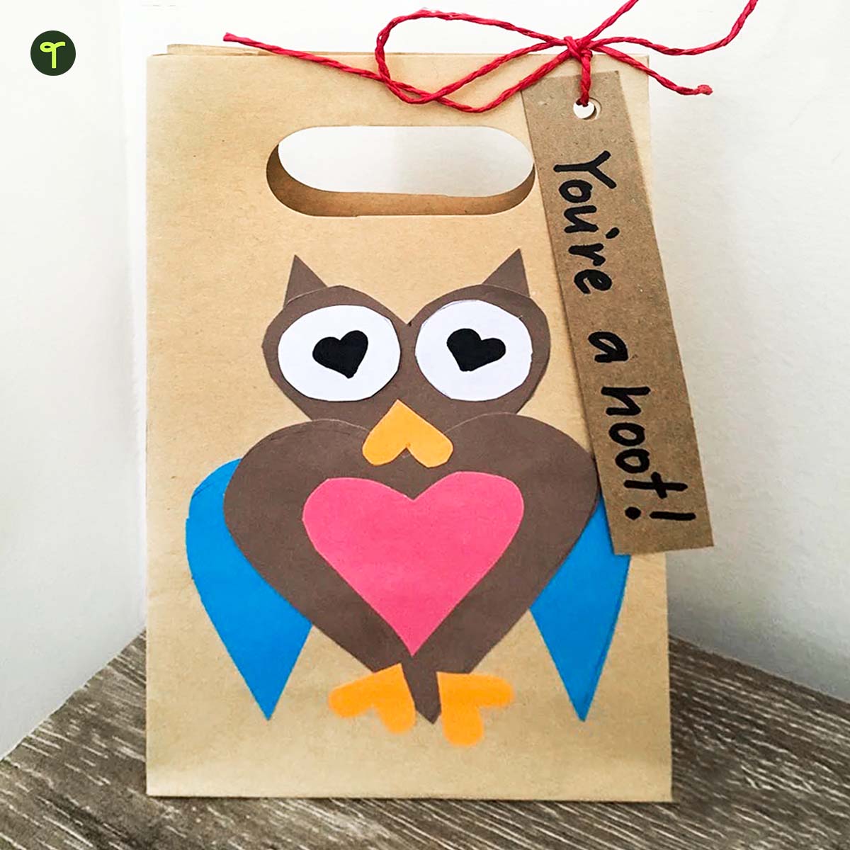 Valentine's day bag with owl design for kids to collect cards