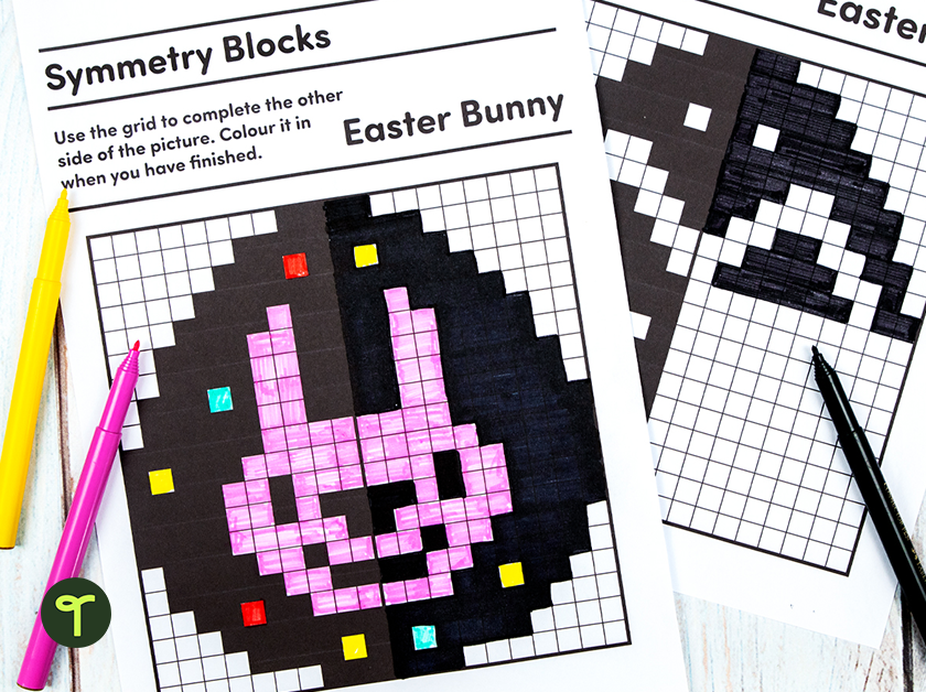 Symmetry Grid Easter Bunny Activity - Teach Starter