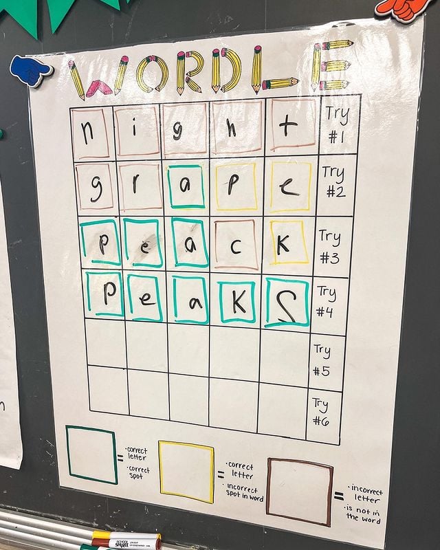 dry erase wordle board for classroom