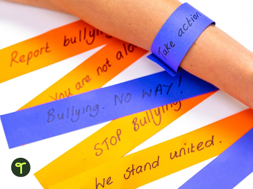 anti bullying pledge wristbands activity for kids