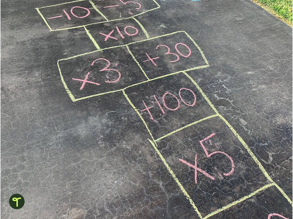 math hopscotch field day activity