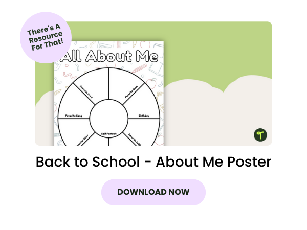 Back to School About Me Poster with pink 
