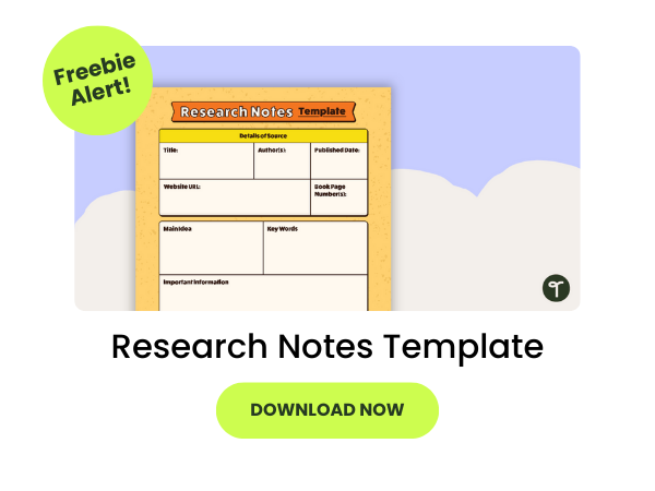 Research Notes Template with green 