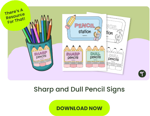 A pencil jar that says 