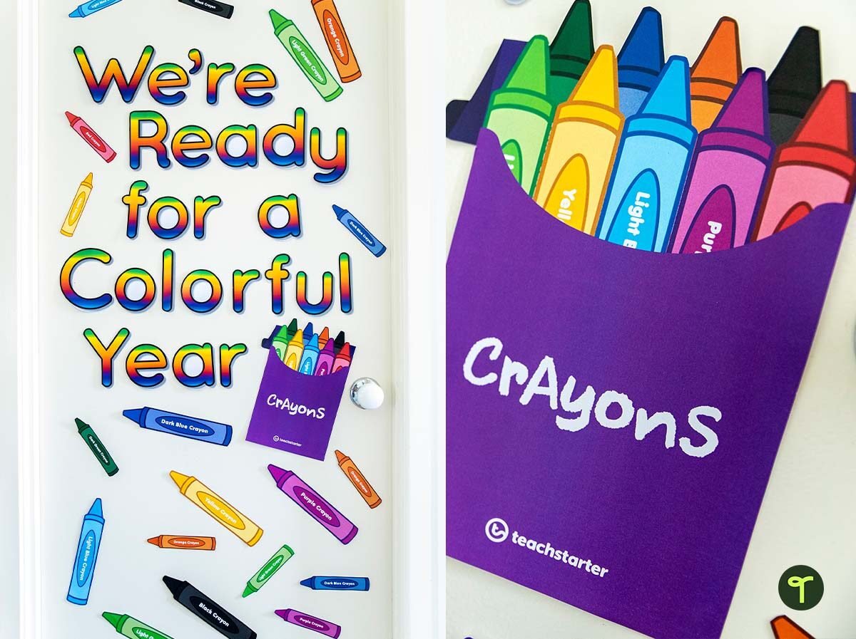 Were ready for a colorful year back to school classroom door decor