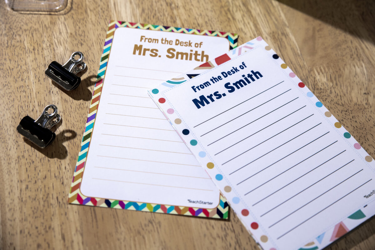 From the Desk of.Personalized Notepads for Teachers