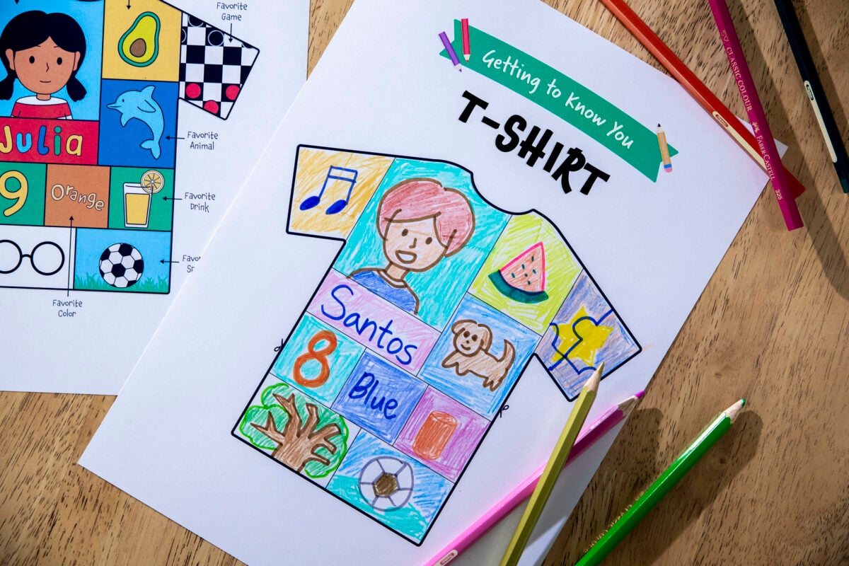 T Shirt Printable, 1st Grade Art Resource