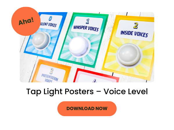 Bubble showing tap light posters with the words 