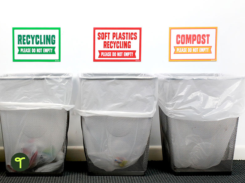 Plastic Bin Labels for Recycling, Garbage & Trash Cans - Polyfuze