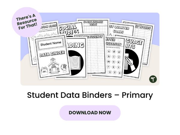 Student Data Binders – Primary with pink 