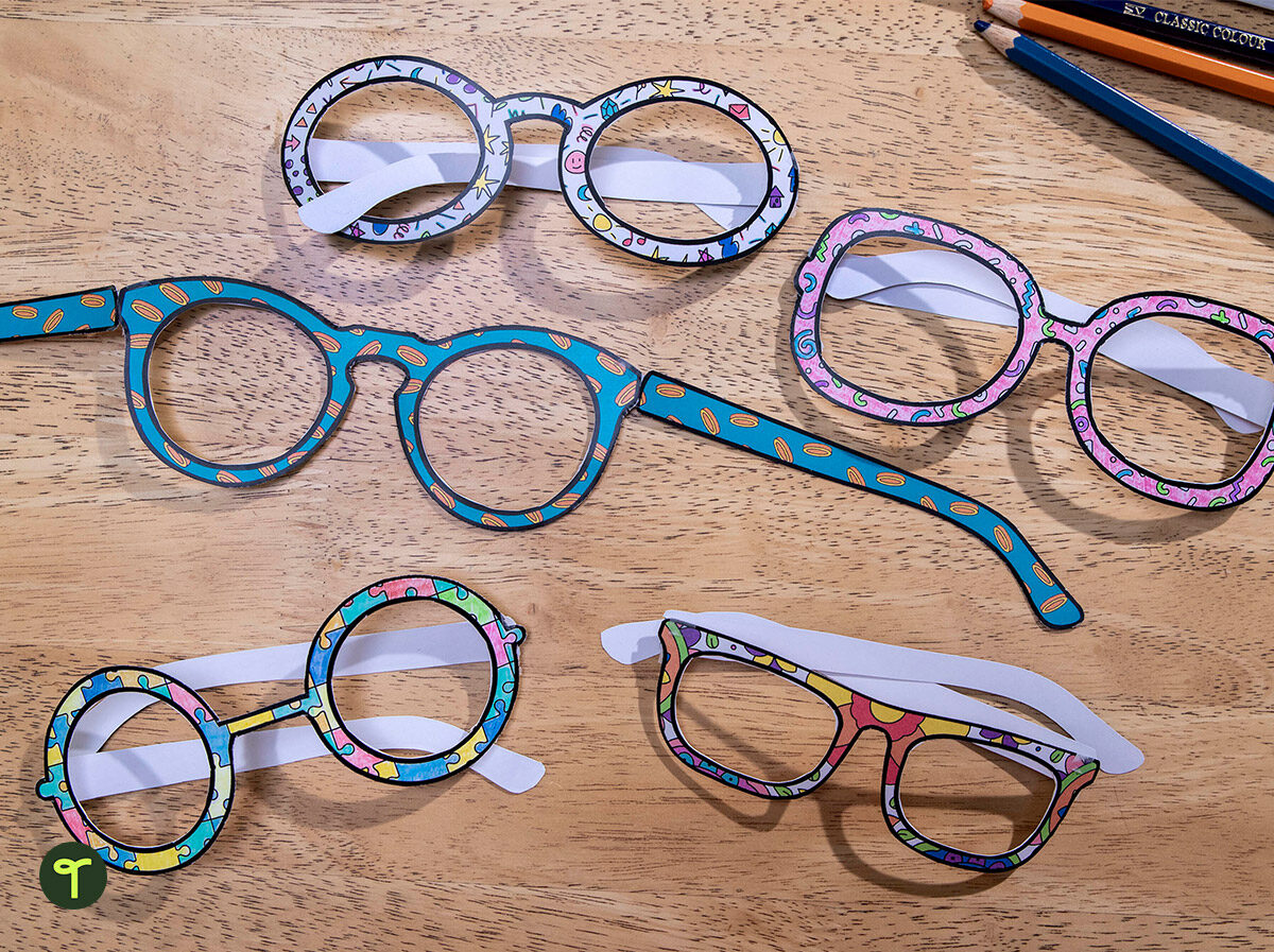 funky glasses paper template