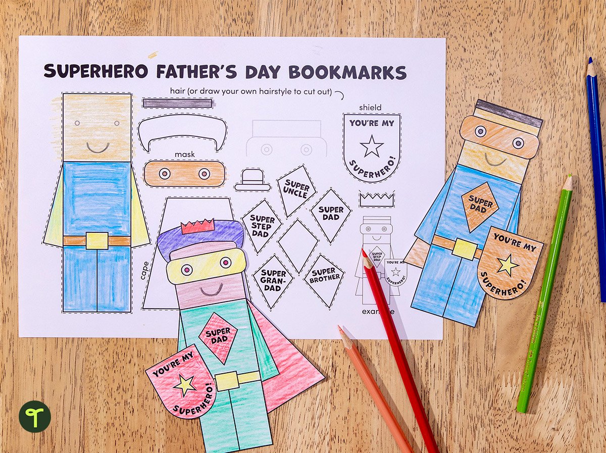 Father's Day bookmark template