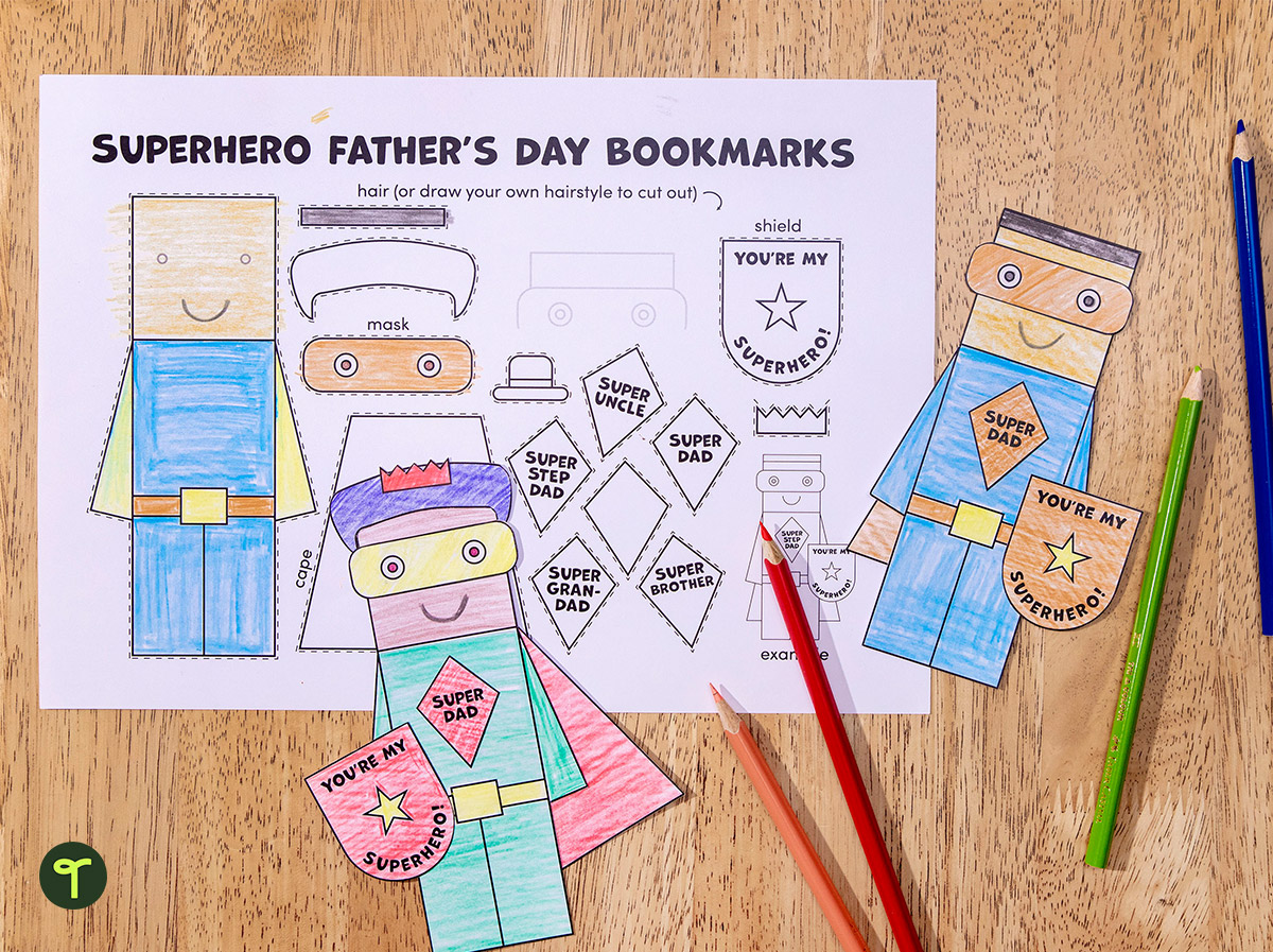 Printable Superhero Bookmarks for Kids