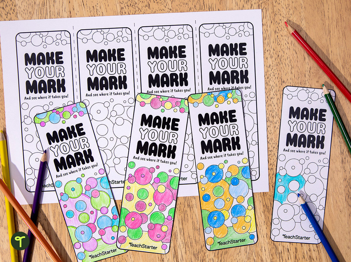 Dot day bookmark template