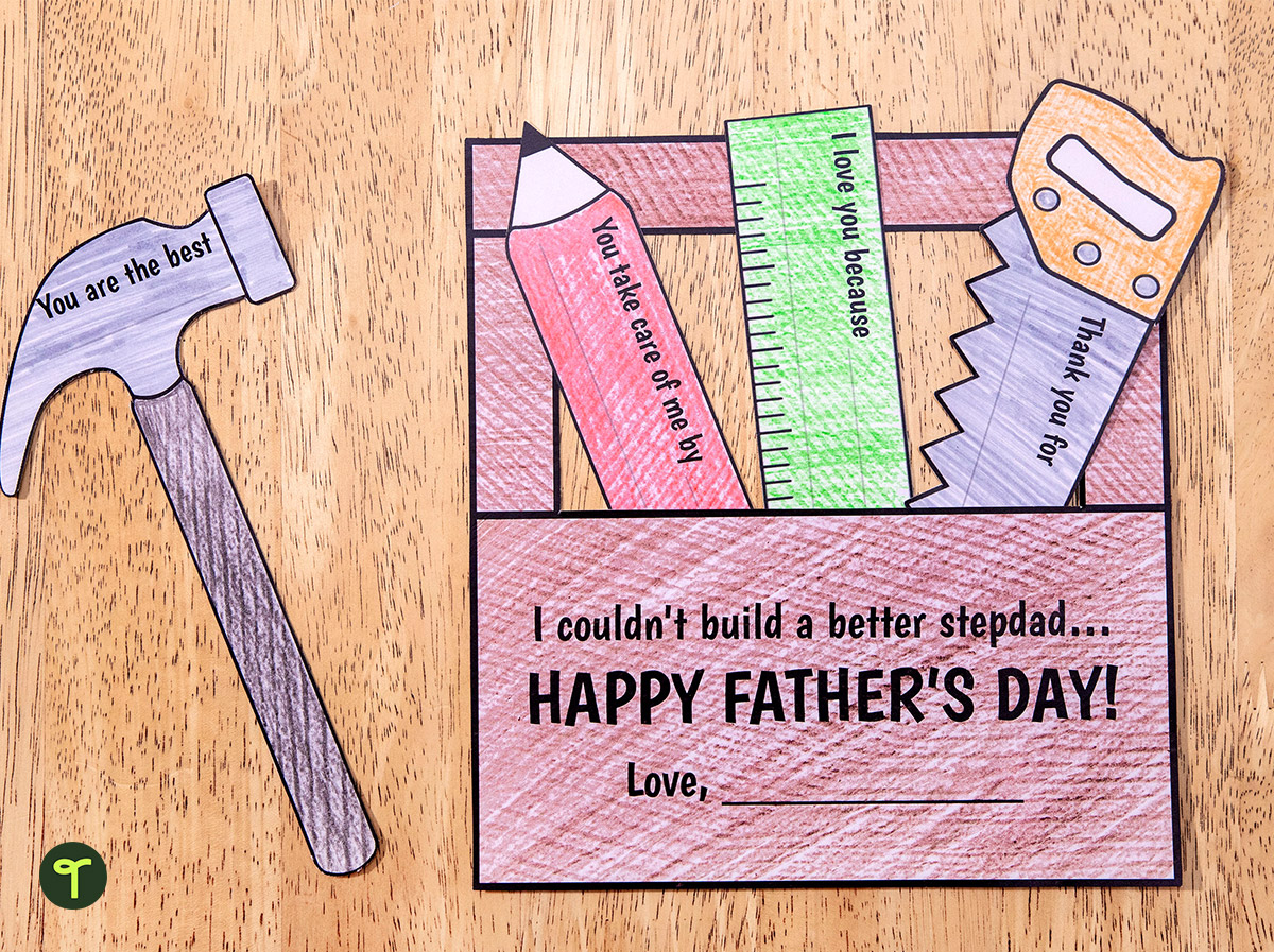 Father's Day Toolbox Cut Out Template