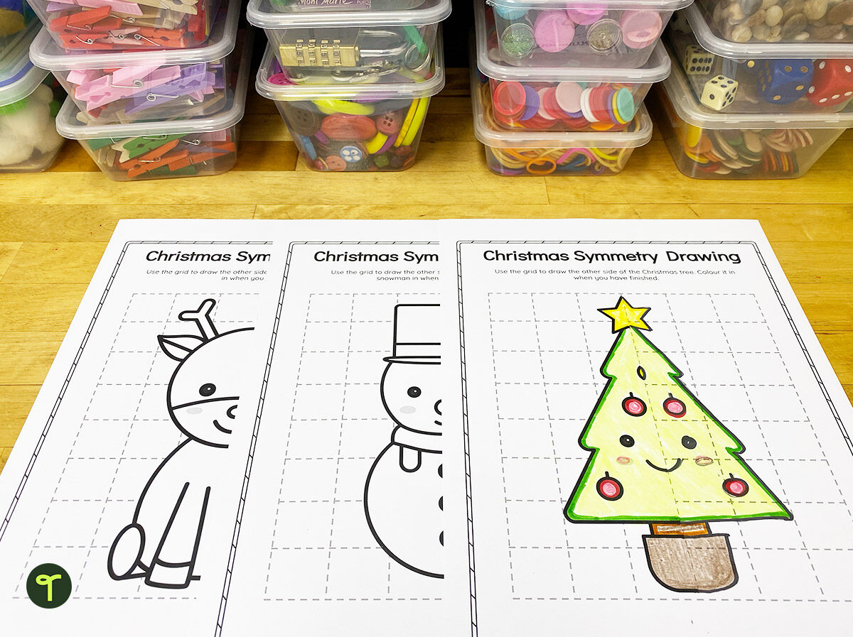 Christmas-themed symmetry worksheets - Teach Starter
