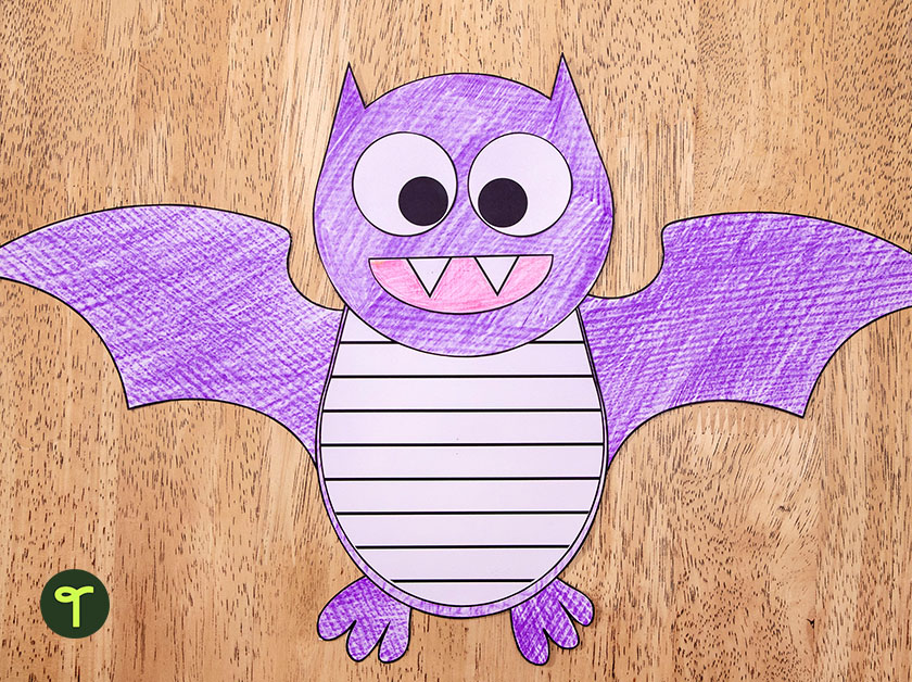 bat writing template for kids