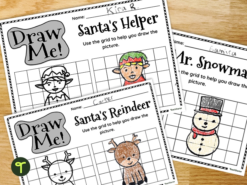 How to draw Christmas grid drawings 
