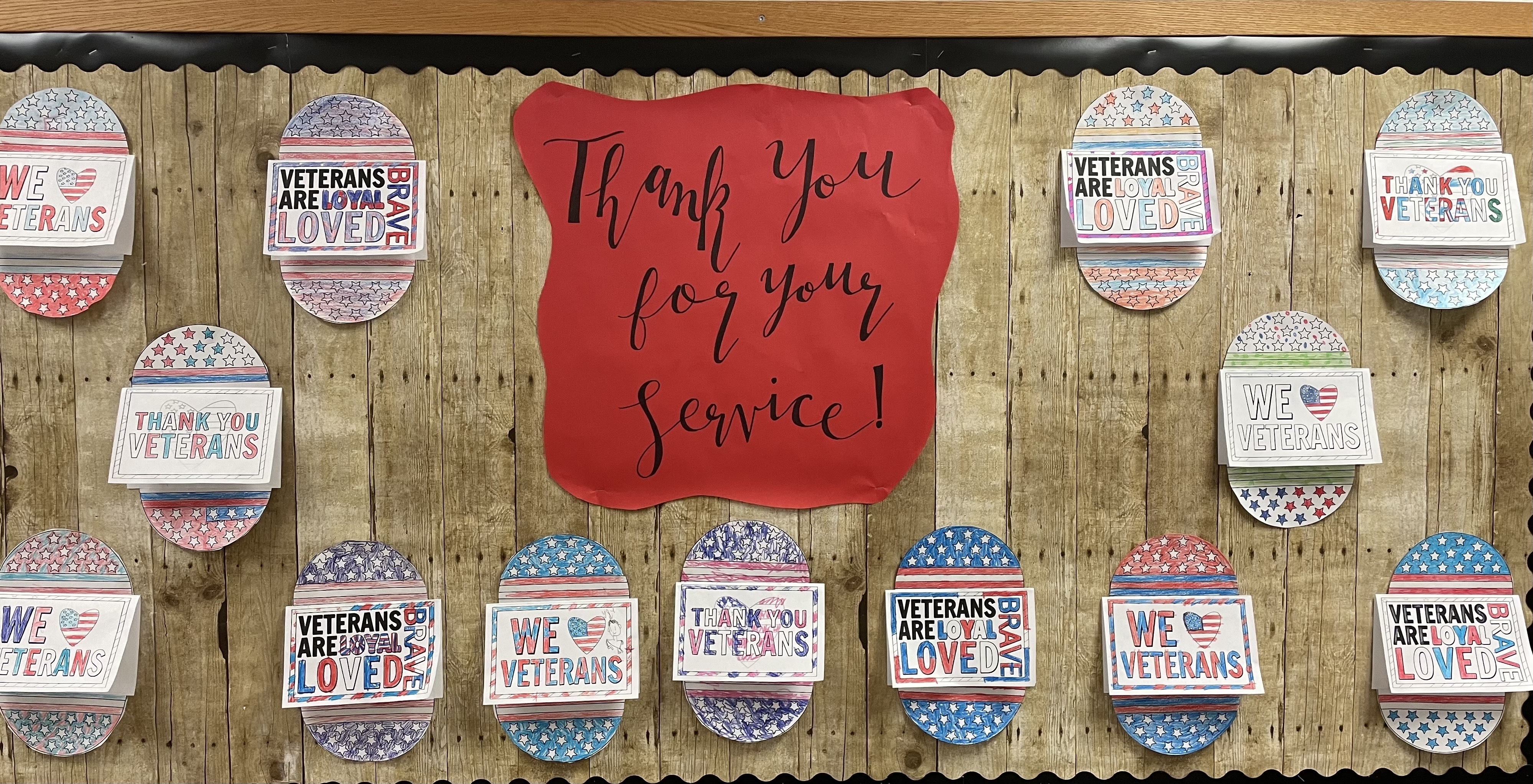 Veterans Day Craft Activity by Teach Starter on display for Veterans Day at School
