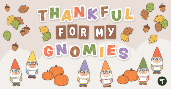 Thankful For My Gnomies Bulletin Board preview