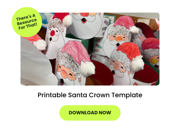 The words Printable Santa Crown Template appear beneath a photo of the templates