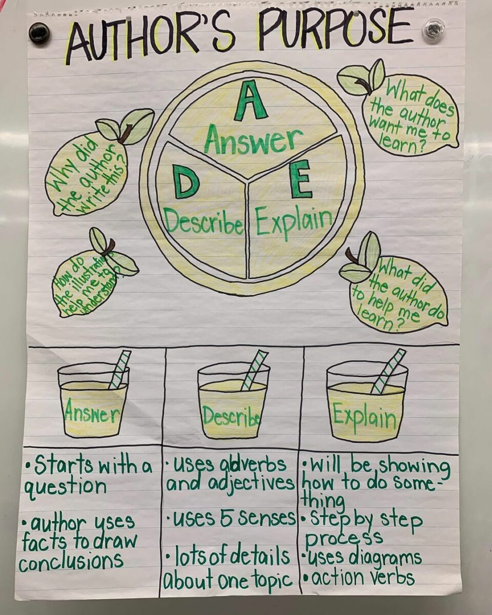 Teaching Author's Purpose, Answer, Describe, and Explain