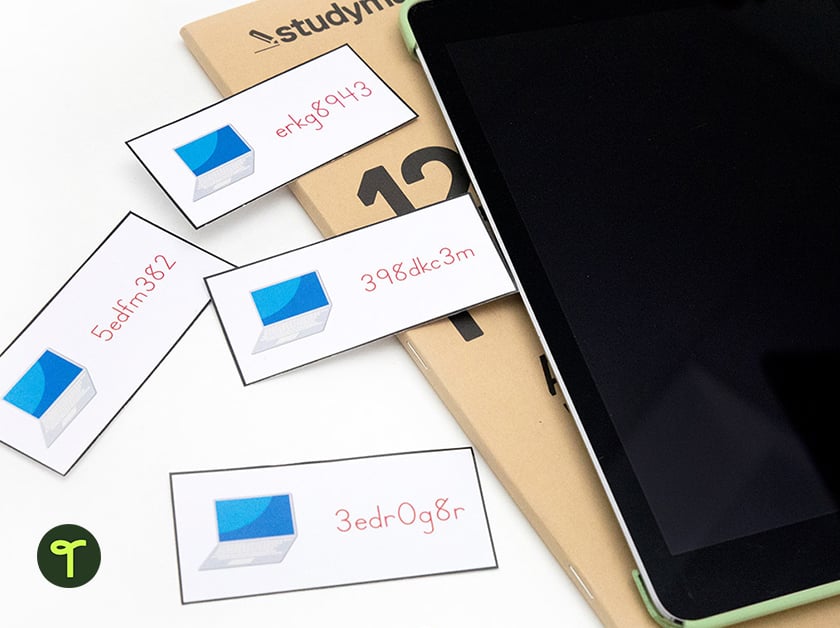 printable password keep cards made with label maker