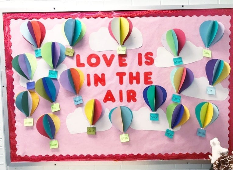 Love is in the air Valentine's bulletin board - Teach Starter