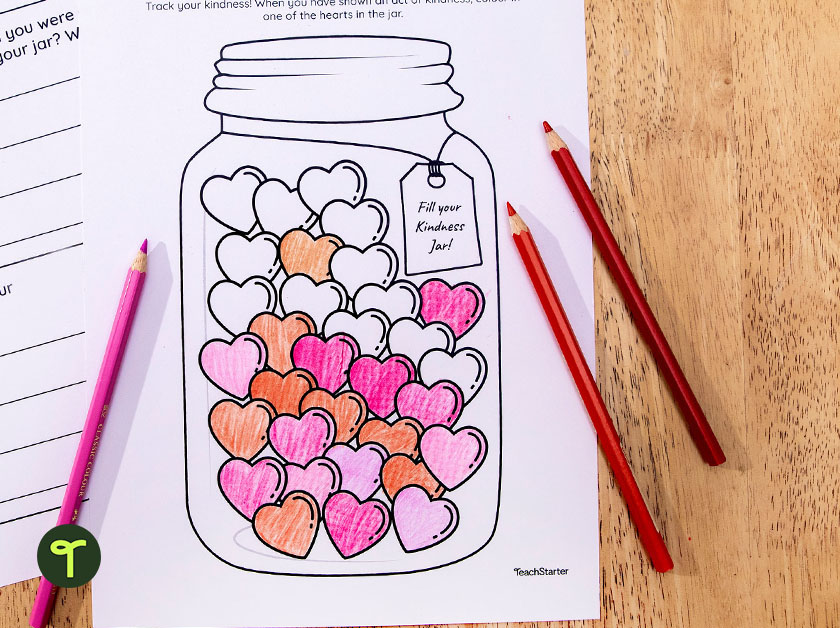 kindness jar tracker activity for kids