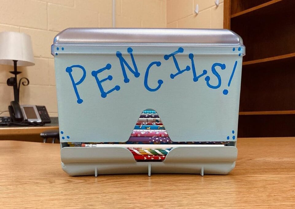 DIY pencil dispenser for classroom