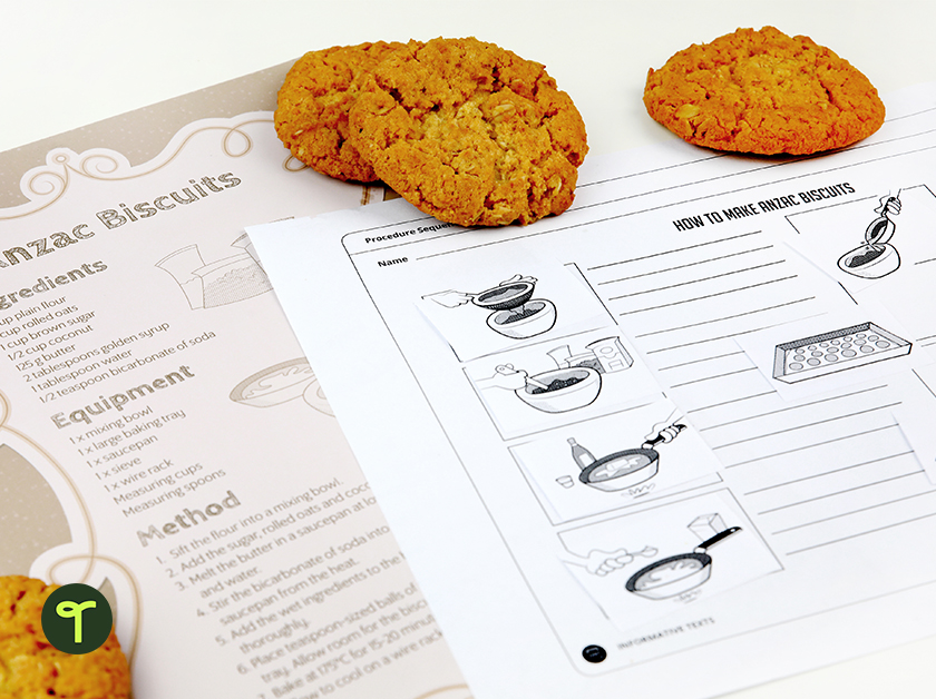 anzac biscuits recipe activity for kids