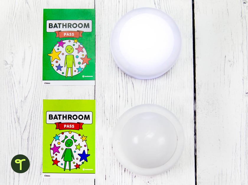 printable bathroom pass and light system for classroom