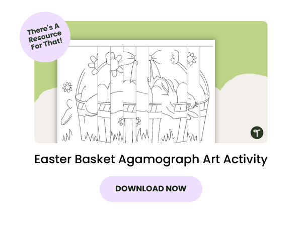 Easter Basket Agamograph Art Activity preview with pink 