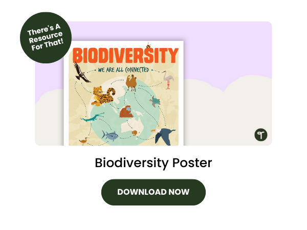 Biodiversity Poster preview with dark green 