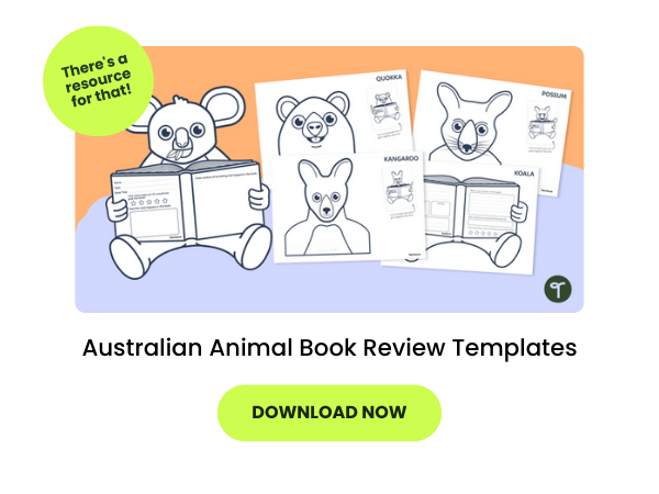An image of australian animal themed book review templates