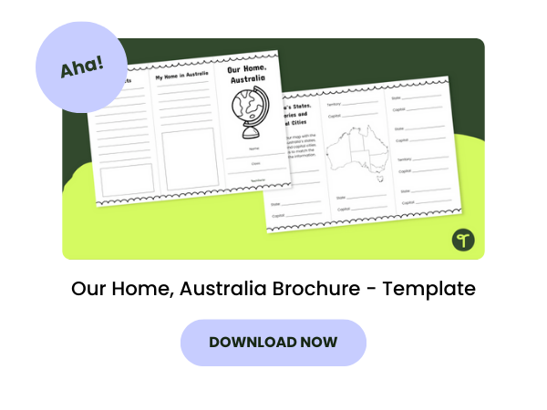 An image of a black brochure template about Australia